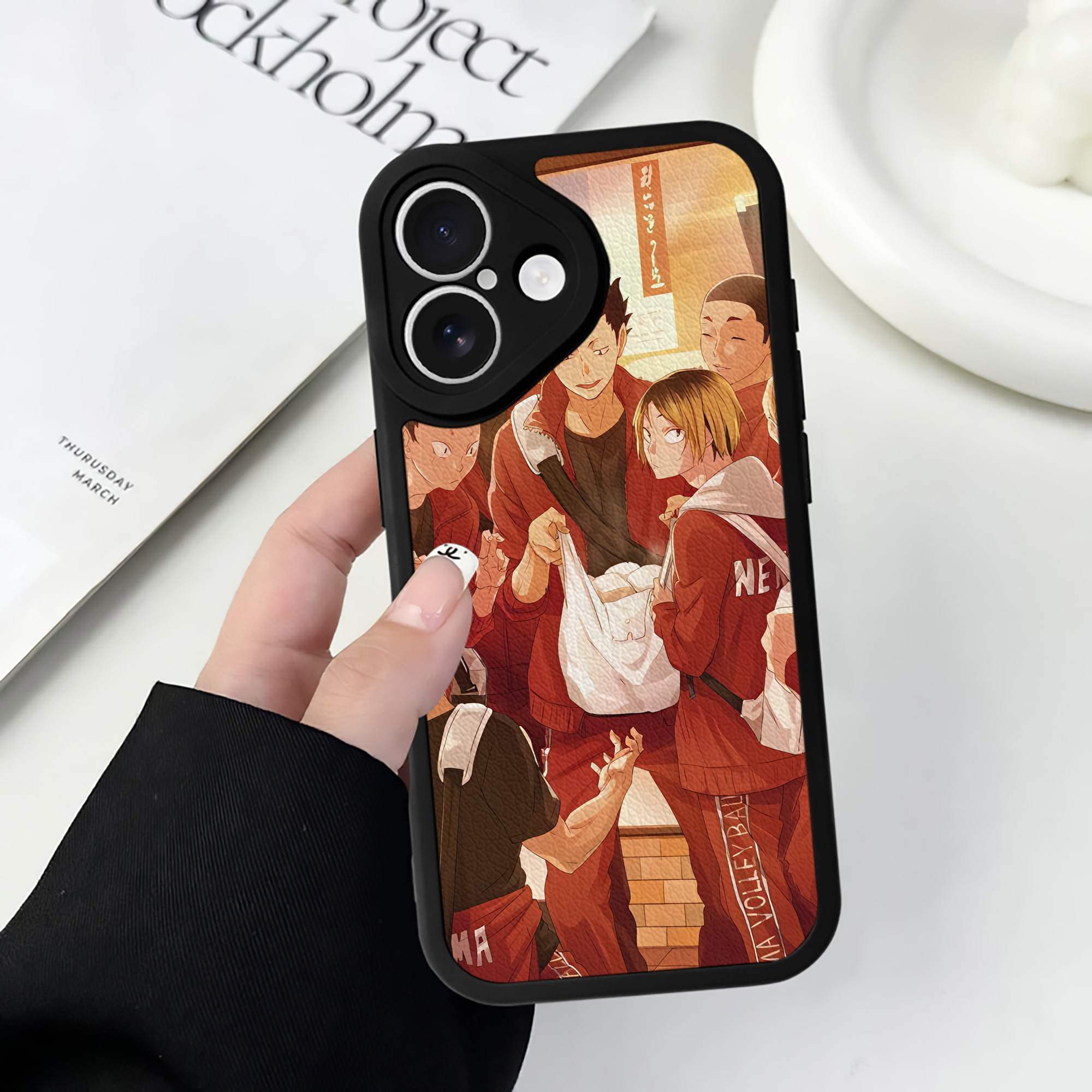 （画像用） ハイキュー!! Haikyu!! 【iPhone 16シリーズ対応】シリコンスマホケース（レザー調） 材質：シリコン